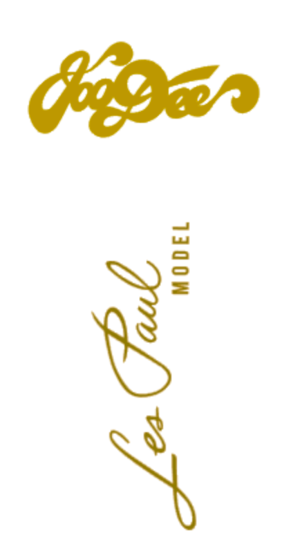 JooDee Les Paul Model Guitar Headstock Decal Gold Vinyl or Foil Peel and Stick MIJ