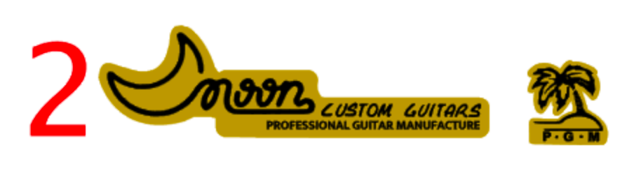 Moon PGM Guitar Headstock Decal Logo Waterslide Tele Strat MIJ Japan Lawsuit
