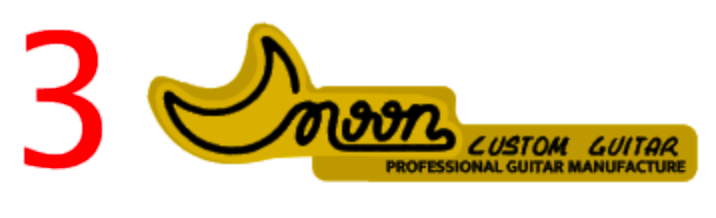 Moon PGM Guitar Headstock Decal Logo Waterslide Tele Strat MIJ Japan Lawsuit