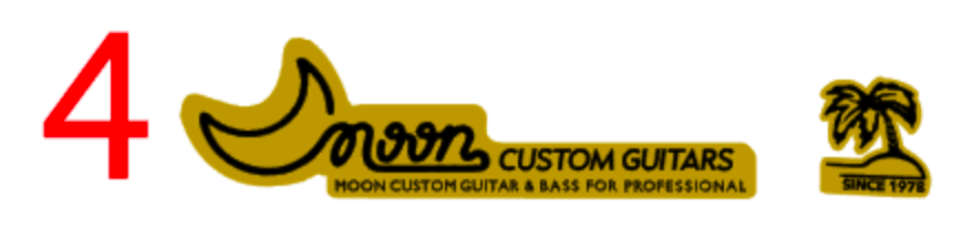Moon PGM Guitar Headstock Decal Logo Waterslide Tele Strat MIJ Japan Lawsuit