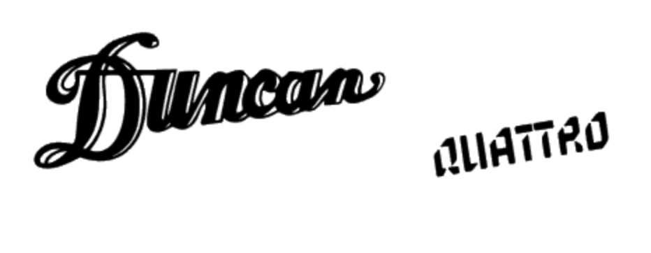 Duncan Quattro MIJ Guitar Headstock Decal Vinyl or Foil Peel and Stick Logo