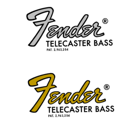 1966-1975 Fender Telecaster Bass Guitar Headstock Decal Logo Waterslide