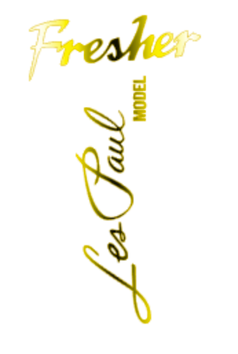 Fresher Les Paul MIJ Guitar Headstock Decal Vinyl or Foil Peel and Stick