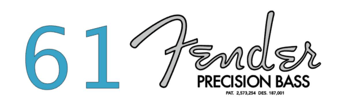 Fender Precision Bass Headstock Decal Logo Waterslide Years  1961-1963