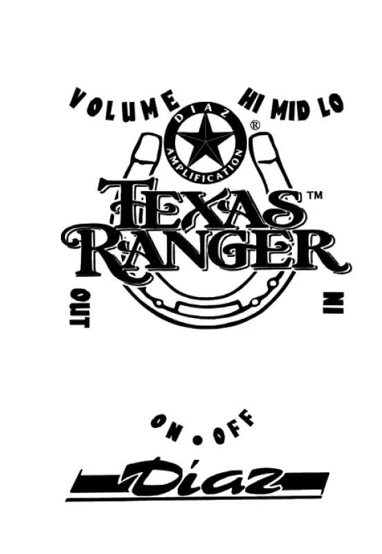 Diaz Texas Ranger Guitar Effects Pedal Restoration Decal Set and box label
