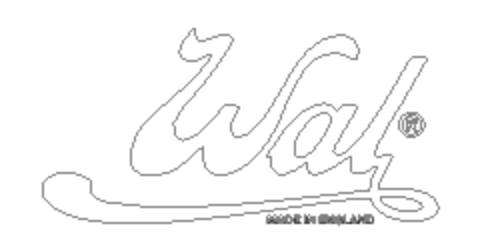 Wal bass and Wal Pro Bass Headstock Decal Logo Waterslide Black Or White Waterslide