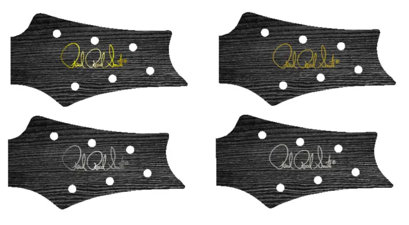 PRS Silver Sky USA Guitar Complete Headstock Overlay Decal And Logo Ebony Wood Grain Vinyl