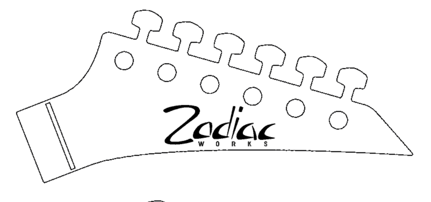 Zodiac Works And Zodiac NEO Guitar Headstock Decals Japan Waterslide
