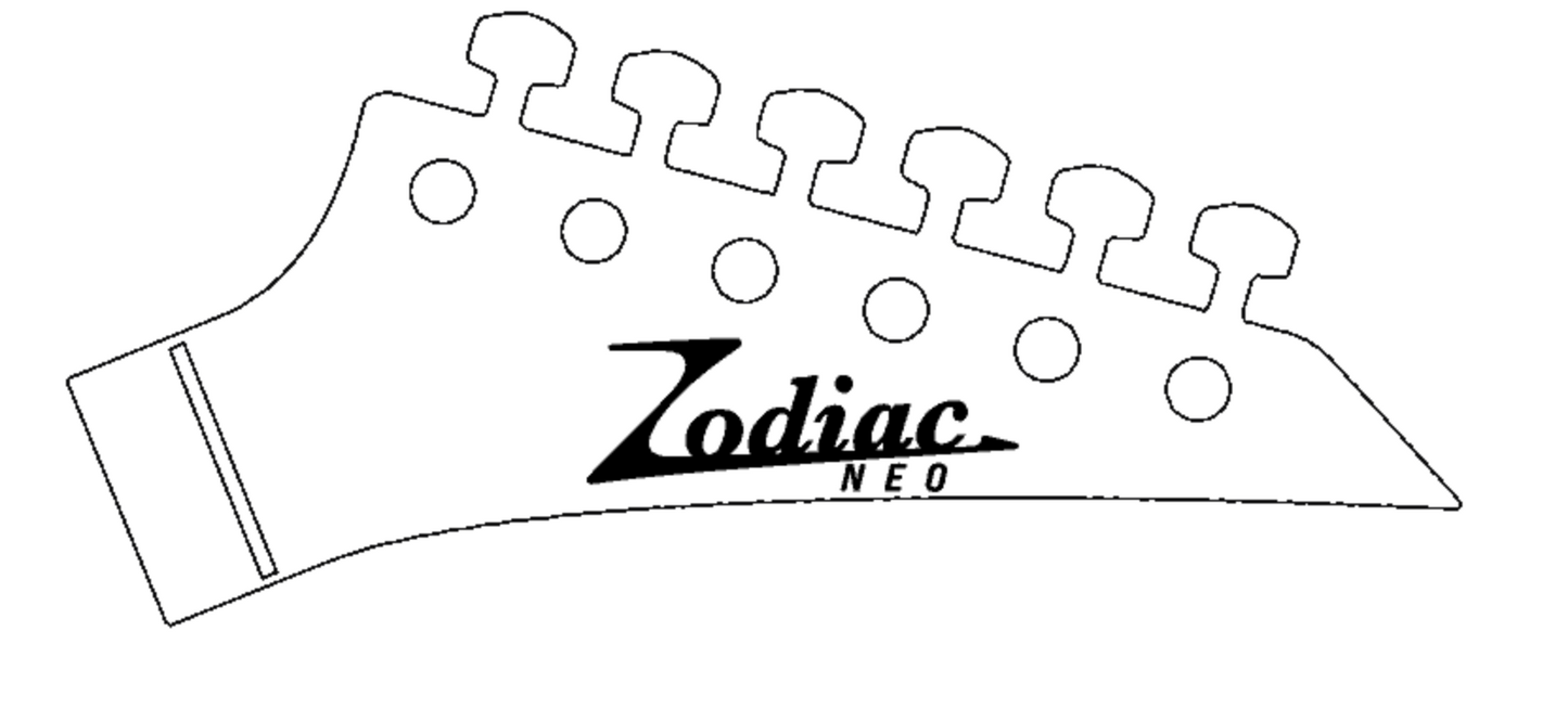 Zodiac Works And Zodiac NEO Guitar Headstock Decals Japan Waterslide