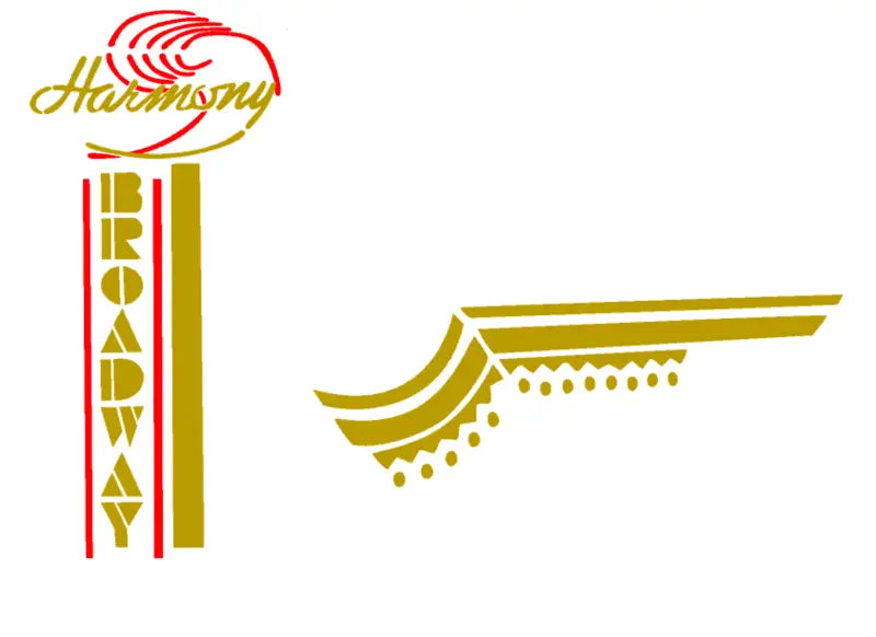 Harmony H954 Broadway Guitar Headstock Decal Logo Vinyl