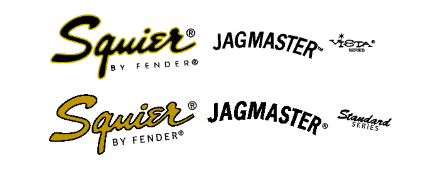 Squier Jagmaster Standard and Vista Series Guitar Headstock Decal Logo Waterslide