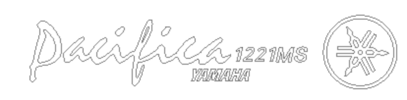 Yamaha Pacifica 1221MS Guitar Headstock Decal Logo Waterslide or Foil Peel &amp; Stick.
