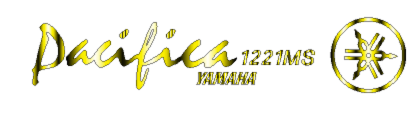 Yamaha Pacifica 1221MS Guitar Headstock Decal Logo Waterslide or Foil Peel &amp; Stick.