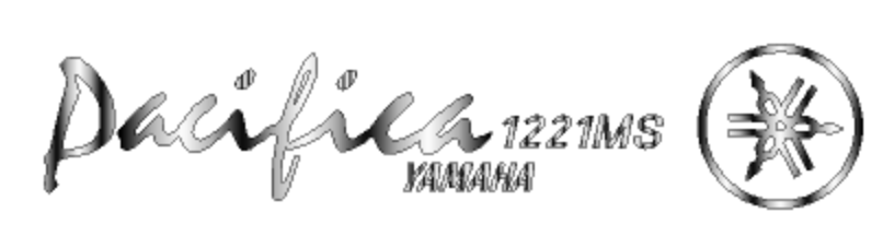 Yamaha Pacifica 1221MS Guitar Headstock Decal Logo Waterslide or Foil Peel &amp; Stick.