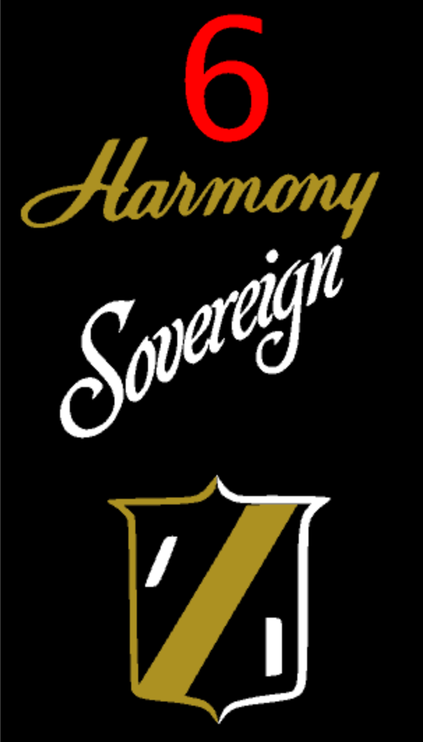 Harmony Sovereign Guitar headstock Decal Logo waterslide or Vinyl Peel & Stick All Years