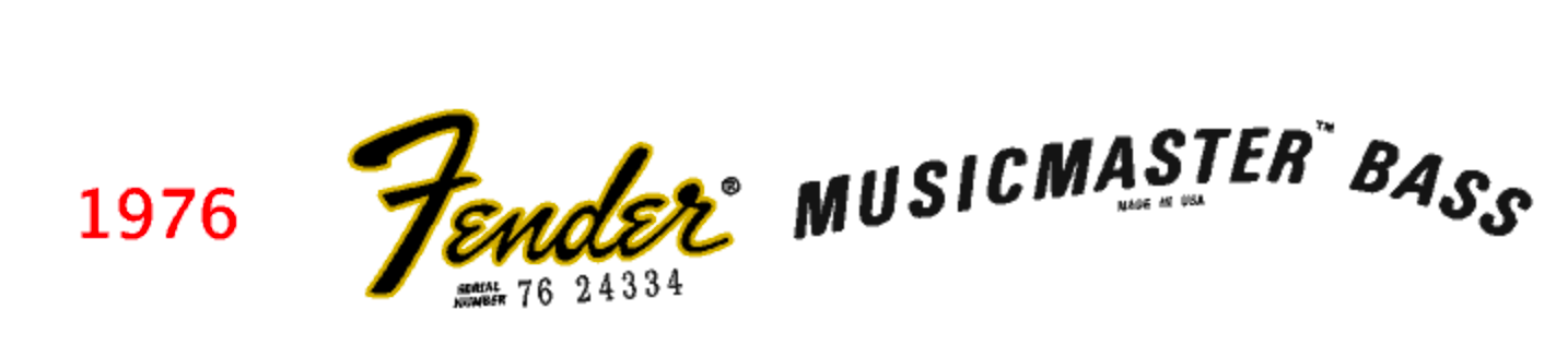 1970 - 1978 Fender Musicmaster Bass Headstock Decal Logo waterslide