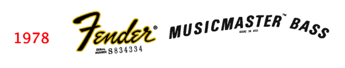 1970 - 1978 Fender Musicmaster Bass Headstock Decal Logo waterslide