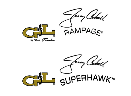 G&L Rampage or Superhawk Jerry Cantrell Signature Headstock Decal Logo Waterslide