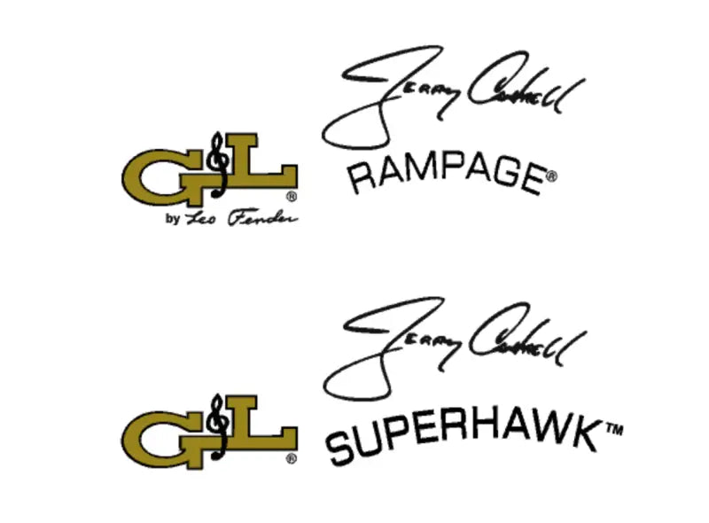 G&L Rampage or Superhawk Jerry Cantrell Signature Headstock Decal Logo Waterslide