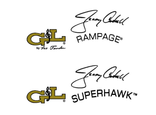 G&L Rampage or Superhawk Jerry Cantrell Signature Headstock Decal Logo Waterslide