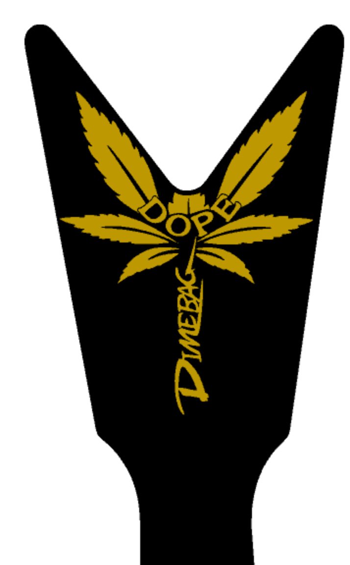 Dean ML and Razorback DOPE Dimebag Parody Guitars Headstock Decal
