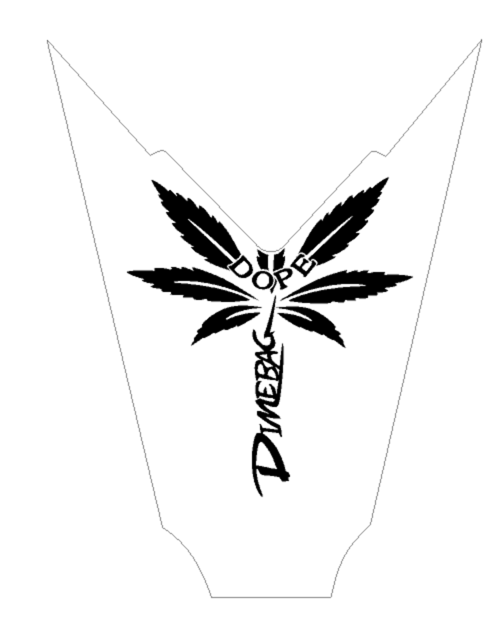 Dean ML and Razorback DOPE Dimebag Parody Guitars Headstock Decal