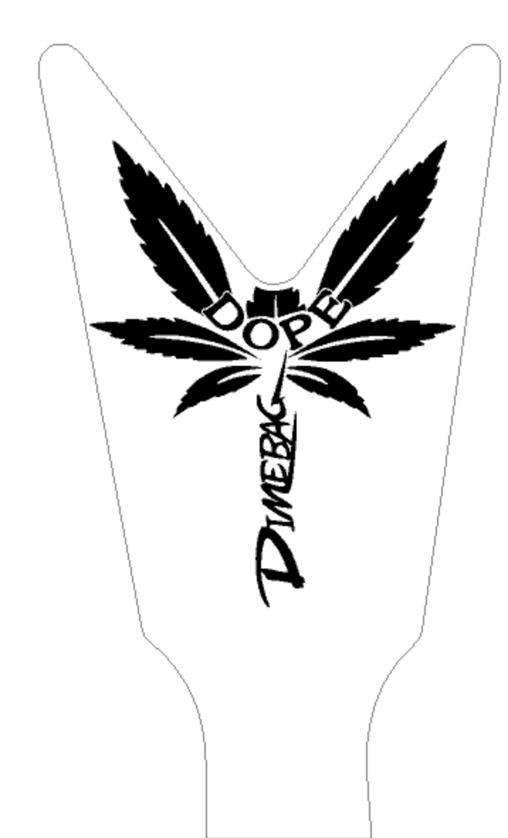 Dean ML and Razorback DOPE Dimebag Parody Guitars Headstock Decal