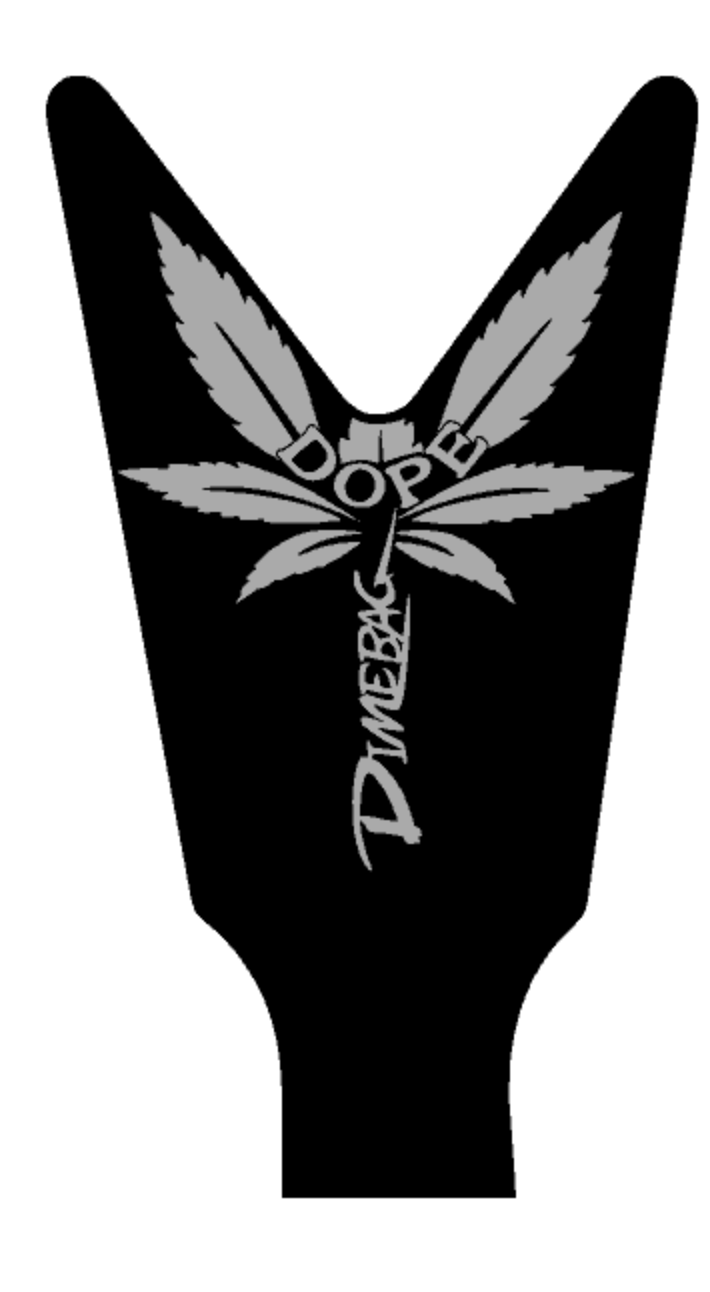 Dean ML and Razorback DOPE Dimebag Parody Guitars Headstock Decal