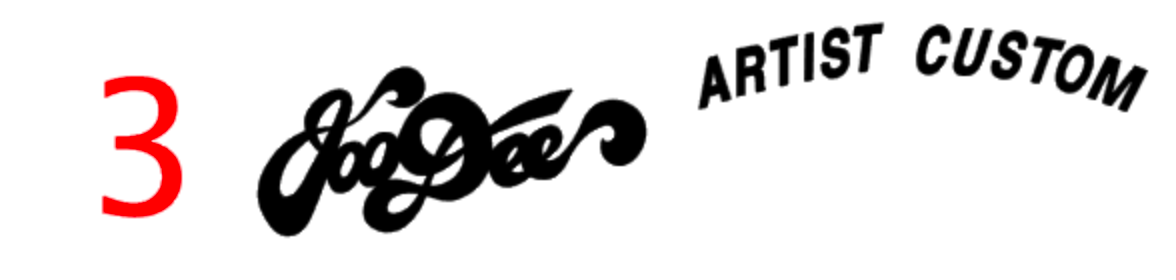 JooDee Performer and Artist Custom Headstock Decal Logo Strat MIJ, Japan Waterslide