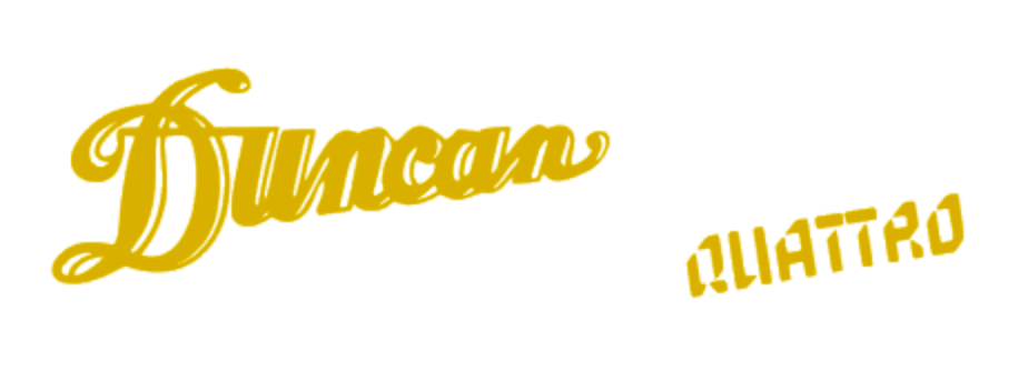 Duncan Quattro MIJ Guitar Headstock Decal Vinyl or Foil Peel and Stick Logo