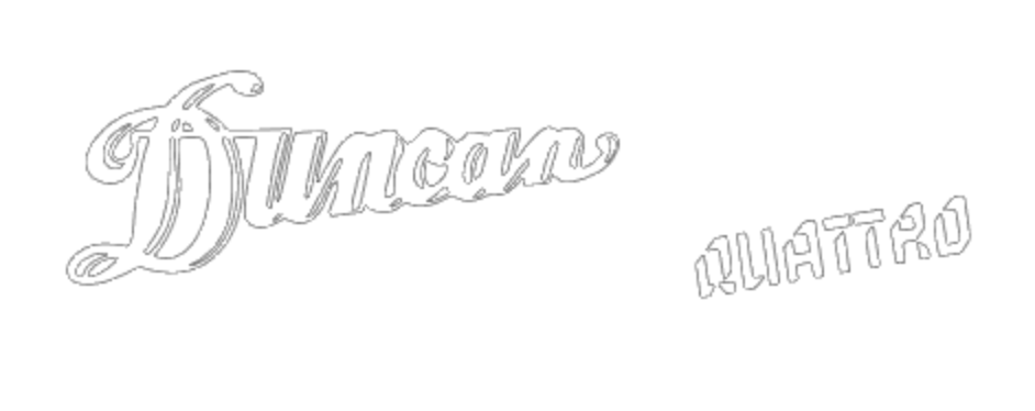 Duncan Quattro MIJ Guitar Headstock Decal Vinyl or Foil Peel and Stick Logo