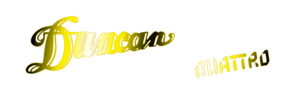 Duncan Quattro MIJ Guitar Headstock Decal Vinyl or Foil Peel and Stick Logo
