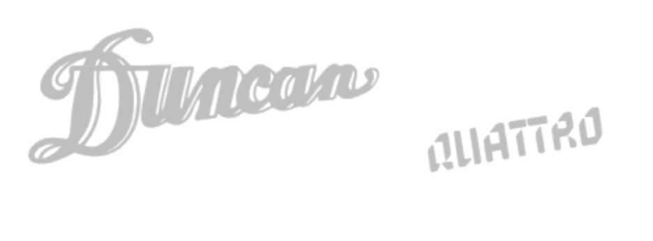 Duncan Quattro MIJ Guitar Headstock Decal Vinyl or Foil Peel and Stick Logo