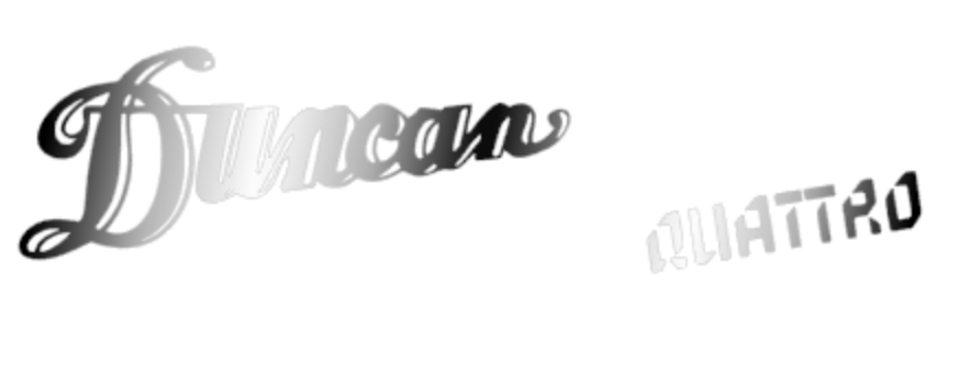 Duncan Quattro MIJ Guitar Headstock Decal Vinyl or Foil Peel and Stick Logo