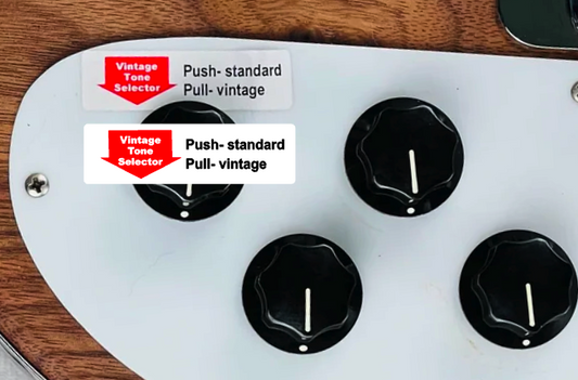 Push Pull Vintage Tone Selector Sticker For Rickenbacker Pick guard