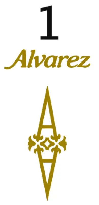 Alvarez Gold Foil Repro Headstock Decal Logo Peel & Stick - Guitar-Restore