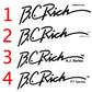 B.C. Rich USA or NJ Series Headstock Decal Logo Black Or White Waterslide - Guitar-Restore