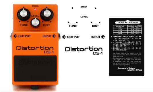 Boss DS-1 Guitar Distortion Effects Pedal Decal Logo Set Top and Bottom