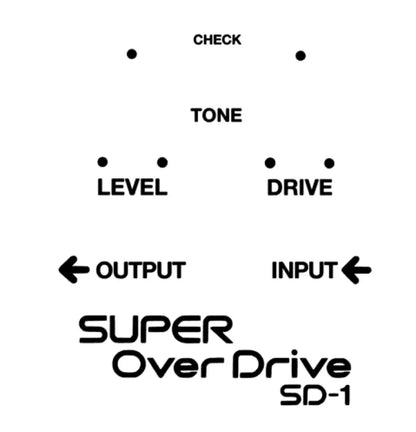 Boss SD-1 Super Distortion Guitar Effects Pedal Decal Logo