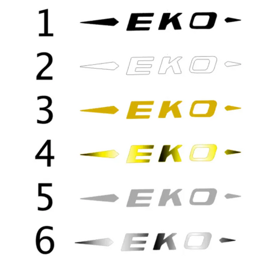 EKO Guitar Headstock Logo Decal Vinyl or Foil Peel & Stick - Guitar-Restore