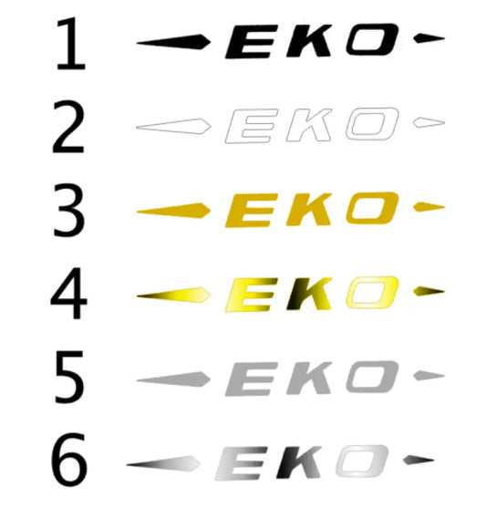 EKO Guitar Headstock Logo Decal Vinyl or Foil Peel & Stick - Guitar-Restore