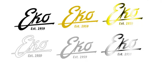 EKO Script Guitar Headstock Logo Decal Vinyl or Foil Peel & Stick - Guitar-Restore