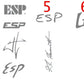 ESP and LTD Guitar Headstock Logo Decals Waterslide Vinyl