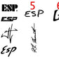 ESP and LTD Guitar Headstock Logo Decals Waterslide Vinyl