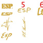 ESP and LTD Guitar Headstock Logo Decals Waterslide Vinyl