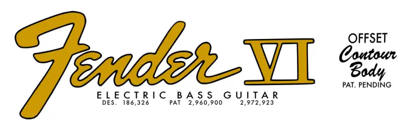 Fender Bass VI Guitar Headstock Decal Logo Waterslide - #2 -