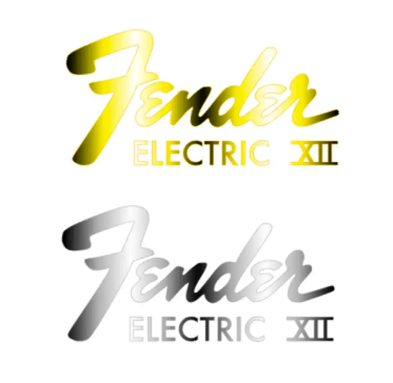 Fender Electric XII Guitar Headstock Decal Logo Gold or silver Foil