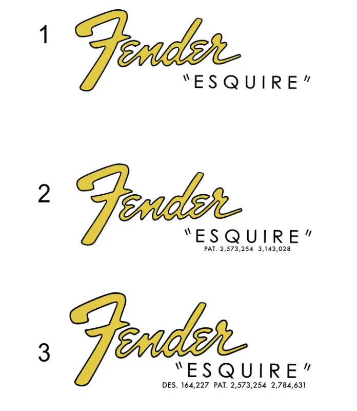 Fender Esquire Bold Guitar Headstock Decal Logo Waterslide