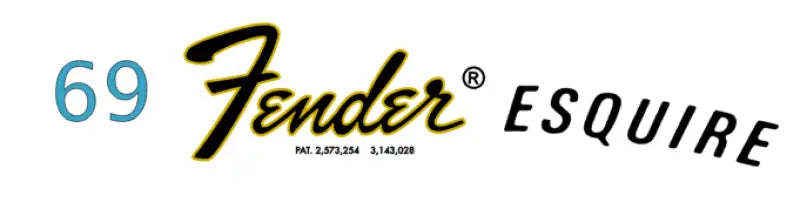 Fender Esquire Guitar Headstock Decal Logo. Years 1951-1969