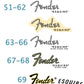 Fender Esquire Guitar Headstock Decal Logo. Years 1951-1969